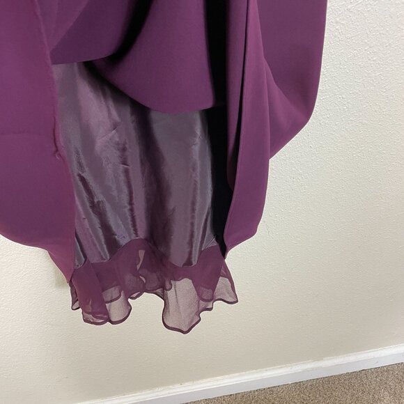 Jones Wear Dress 16 Plum Cowl Neck 90s Y2K Tiered Fairy Whimsi Gown - Picture 10 of 10